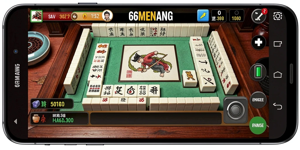 Tampilan gameplay seru dalam 66MENANG menunjukkan strategi Mahjong.