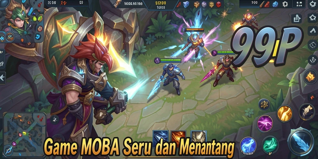 Tangkapan layar gameplay <strong>99RP</strong> yang menunjukkan pertempuran seru di arena.