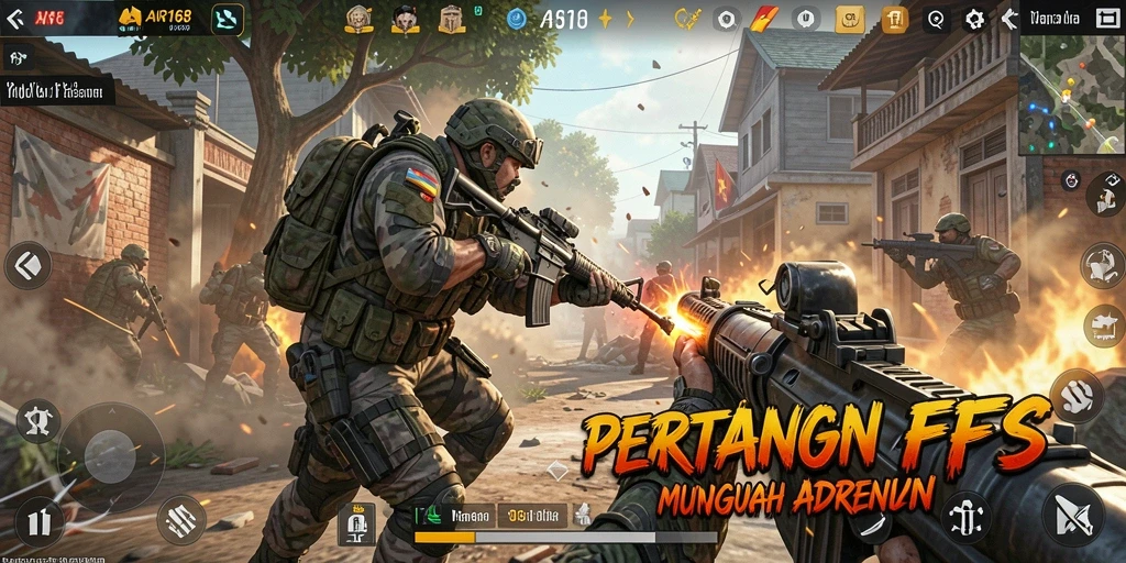 Tampilan seru dari aksi gameplay FPS dalam AIR168.