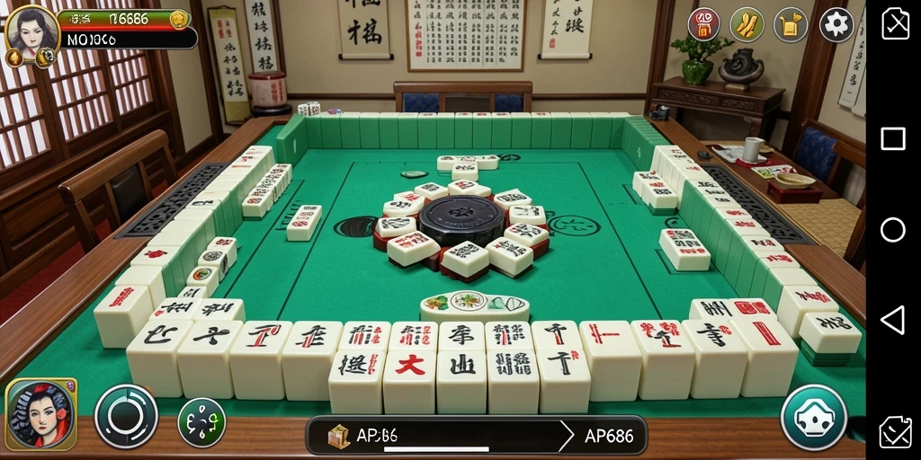 Tampilan gameplay menarik dari AP686 yang mendemonstrasikan strategi <strong>Mahjong</strong>.