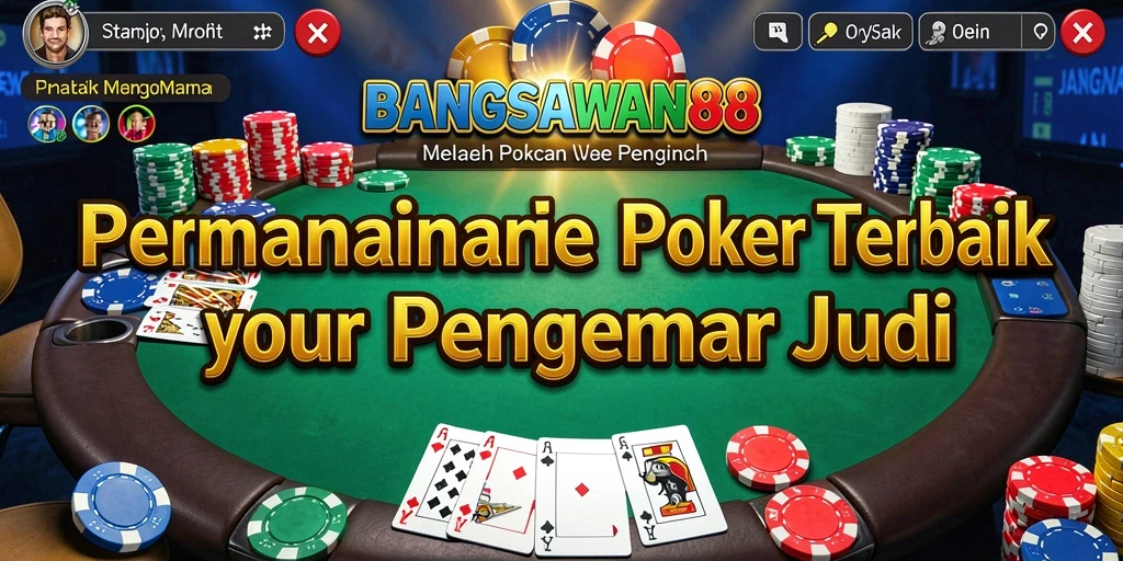 Gameplay seru BANGSAWAN88 menampilkan suasana Poker yang menegangkan.