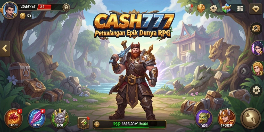 Tampilan gameplay <strong>CASH777</strong> yang epik dan seru dalam petualangan RPG.
