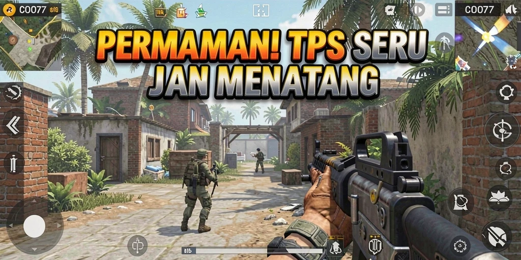 Screenshot gameplay <strong>COO77</strong> yang menampilkan aksi tembak-menembak yang intens.