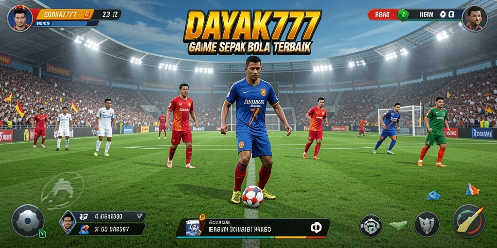 Tampilan menarik dari gameplay sepak bola yang mendebarkan.