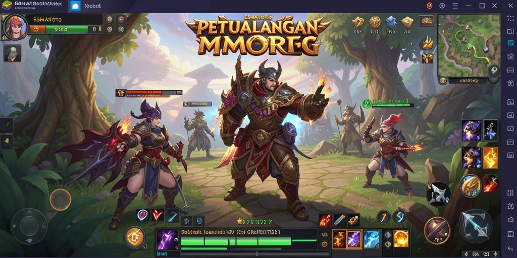 Screenshot gameplay ESHATOTO menampilkan aksi pertempuran yang dinamis.