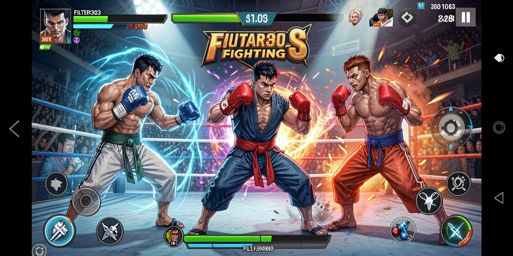 Tampilkan gameplay INTENS dari FILTER303 dengan aksi Fighting yang mendebarkan.