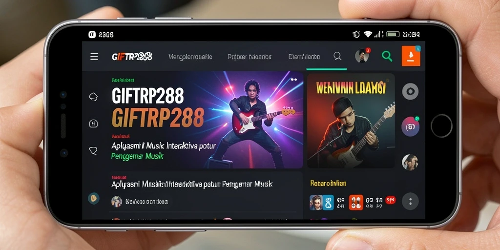 Tampilan interaktif gameplay GIFTRP288 dengan pilihan lagu yang beragam.