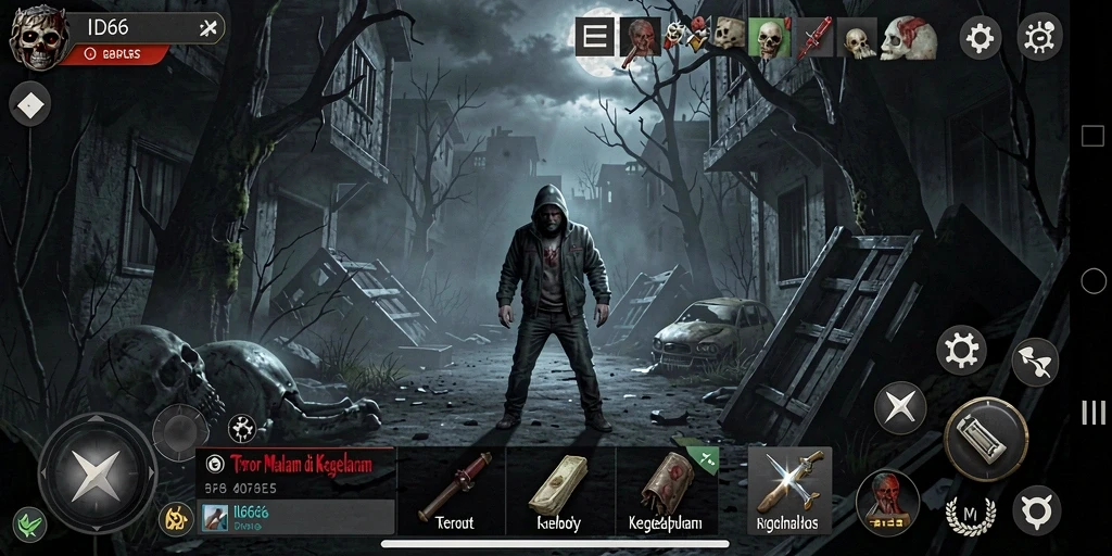Tampilan menyeramkan dari gameplay Horror ID66 yang menghantui.