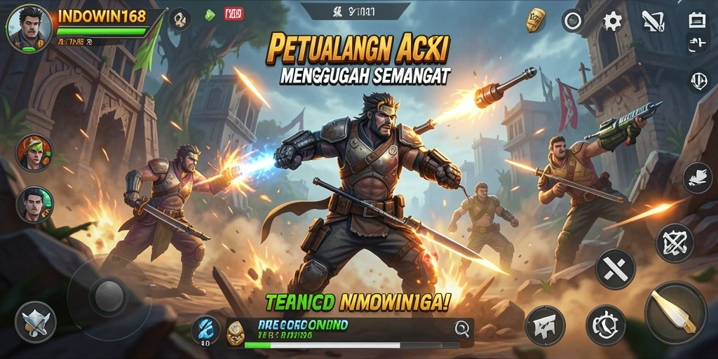Tangkapan layar menunjukkan aksi pertarungan seru di INDOWIN168.