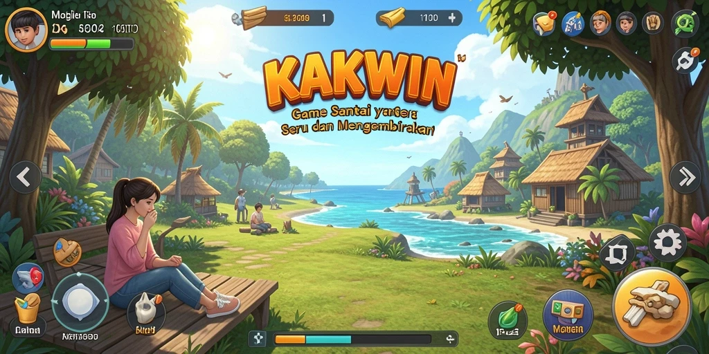 Tampilan gameplay KAKWIN yang ceria dan menghibur.