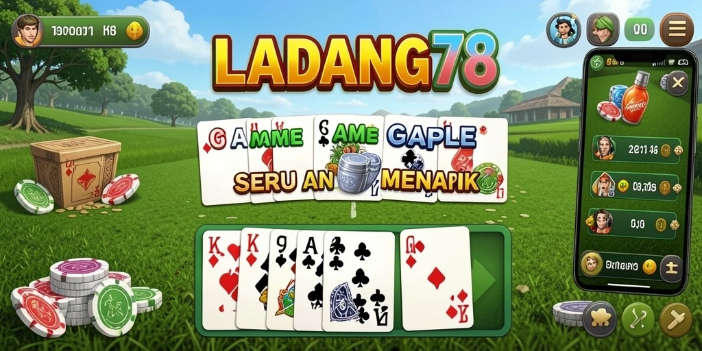 Screenshot gameplay yang menunjukkan serunya bermain Gaple di LADANG78.