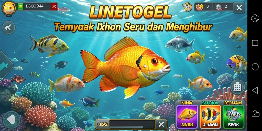 Tampilan gameplay Tembak Ikan yang mengasyikkan di LINETOGEL.