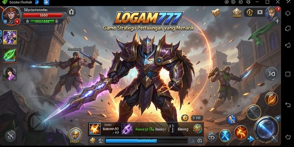 Screenshot LOGAM777 menampilkan aksi pertempuran yang mendebarkan dalam game SLG.