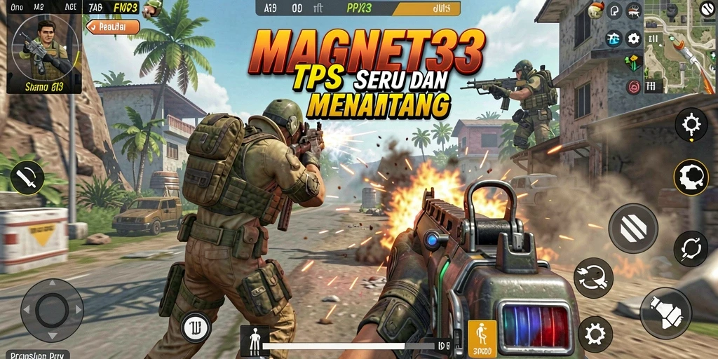 Screenshot menampilkan aksi seru gameplay TPS MAGNET33.