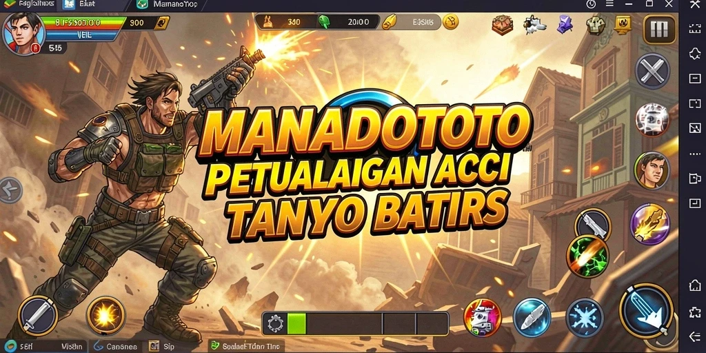 Tangkapan layar MANADOTOTO menunjukkan aksi aksi yang mendebarkan.