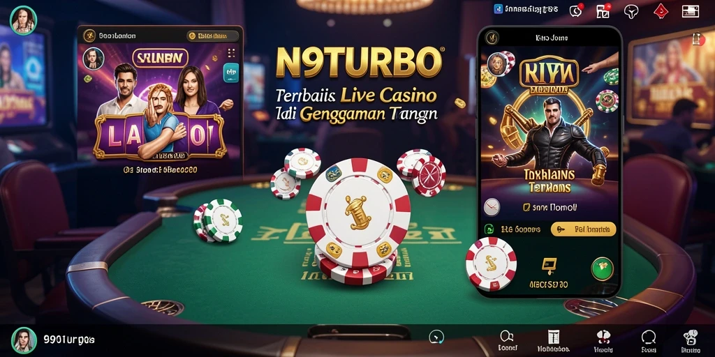 Tampilan gameplay N9TURBO dengan dealer live yang profesional.