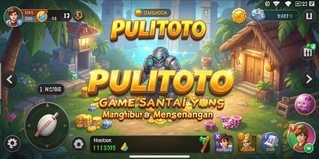 Tampilan gameplay PULITOTO yang penuh warna dan menyenangkan.