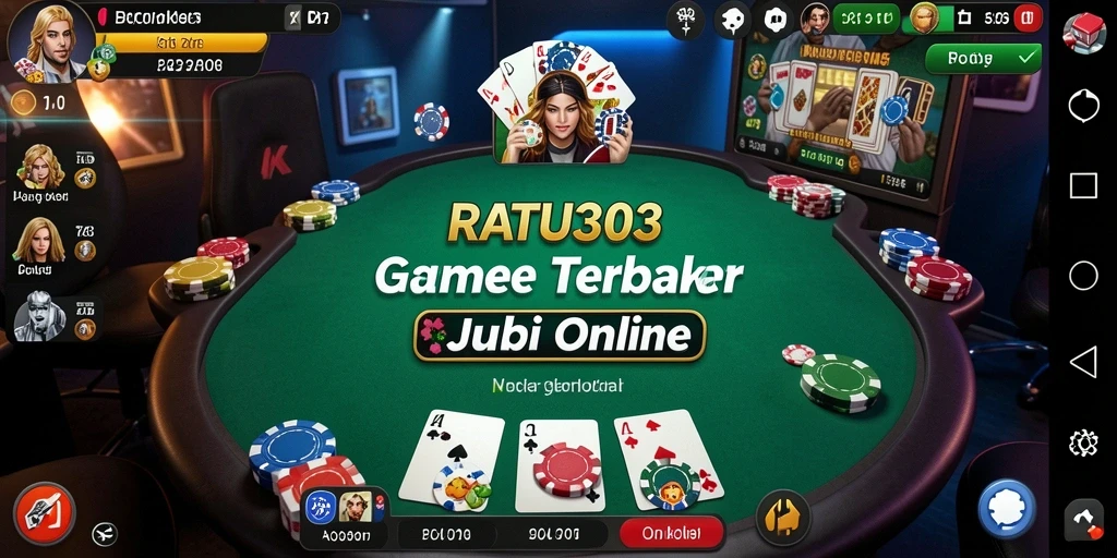 Screen gameplay RATU303 menunjukkan aksi poker yang mendebarkan.