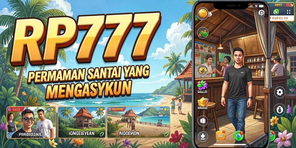 Screenshot utama RP777 menampilkan gameplay yang seru dan penuh warna.