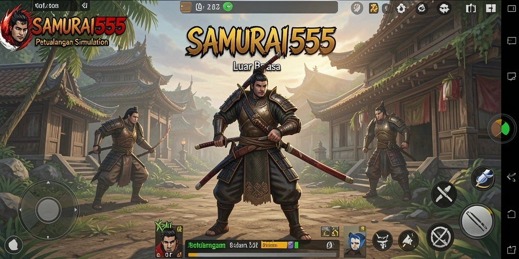 Tampilan gameplay SAMURAI555 menampilkan aksi seru di dunia samurai.