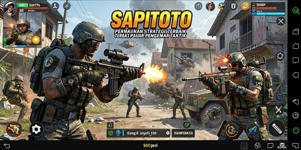 Tangkapan layar yang menunjukkan aksi strategis gameplay SAPITOTO.