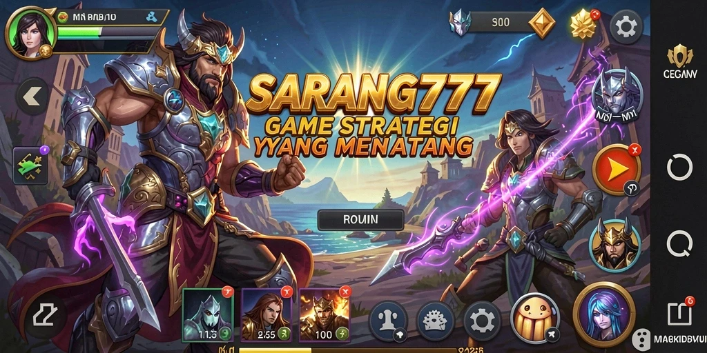 Tangkapan layar utama SARANG777 menampilkan aksi strategis yang mendebarkan.