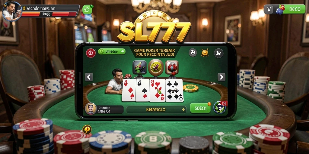 Tampilan utama SL777 dengan gameplay Poker yang menarik.