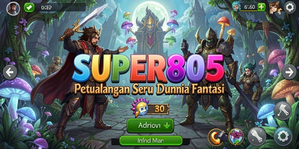 Screenshot utama SUPER805 menunjukkan gameplay petualangan yang menegangkan.