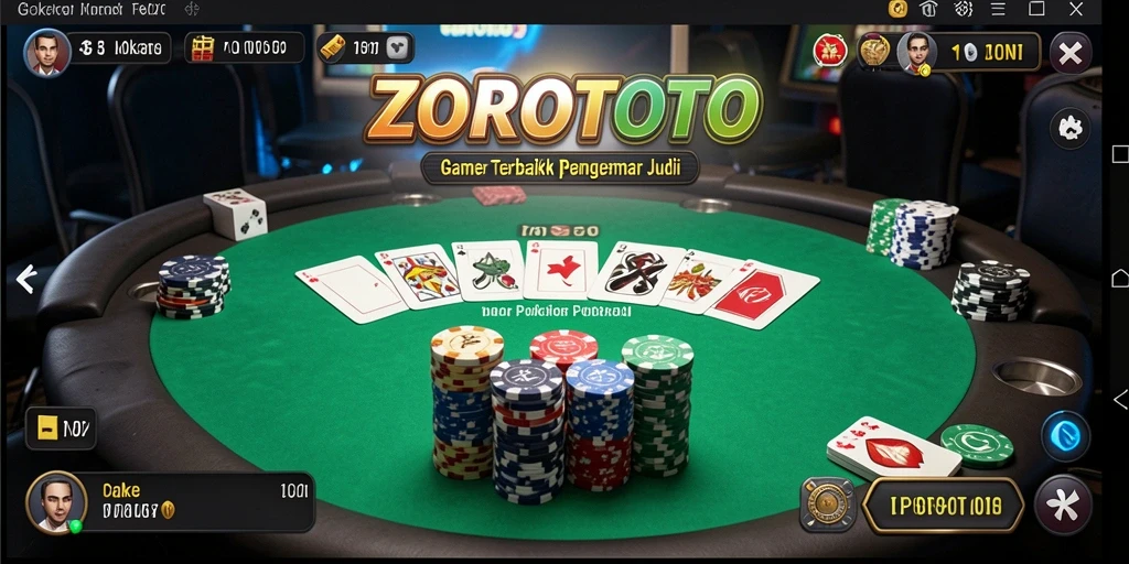 Tampilan gameplay ZOROTOTO yang mendebarkan saat bermain Poker.