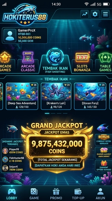 Tampilan utama aplikasi hokiterus88 yang user-friendly.